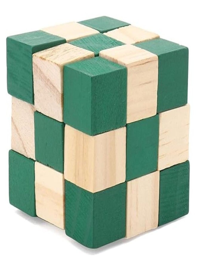 SubiMouIQ Wooden Snake Cube Puzzle 5.5 x 5.5 cms, Kids 4 Years+, Fun Brain Teaser Game, Anxiety & Stress Relief, Compact Size, Unique Gift for Children (Snake Cube) - Image 3